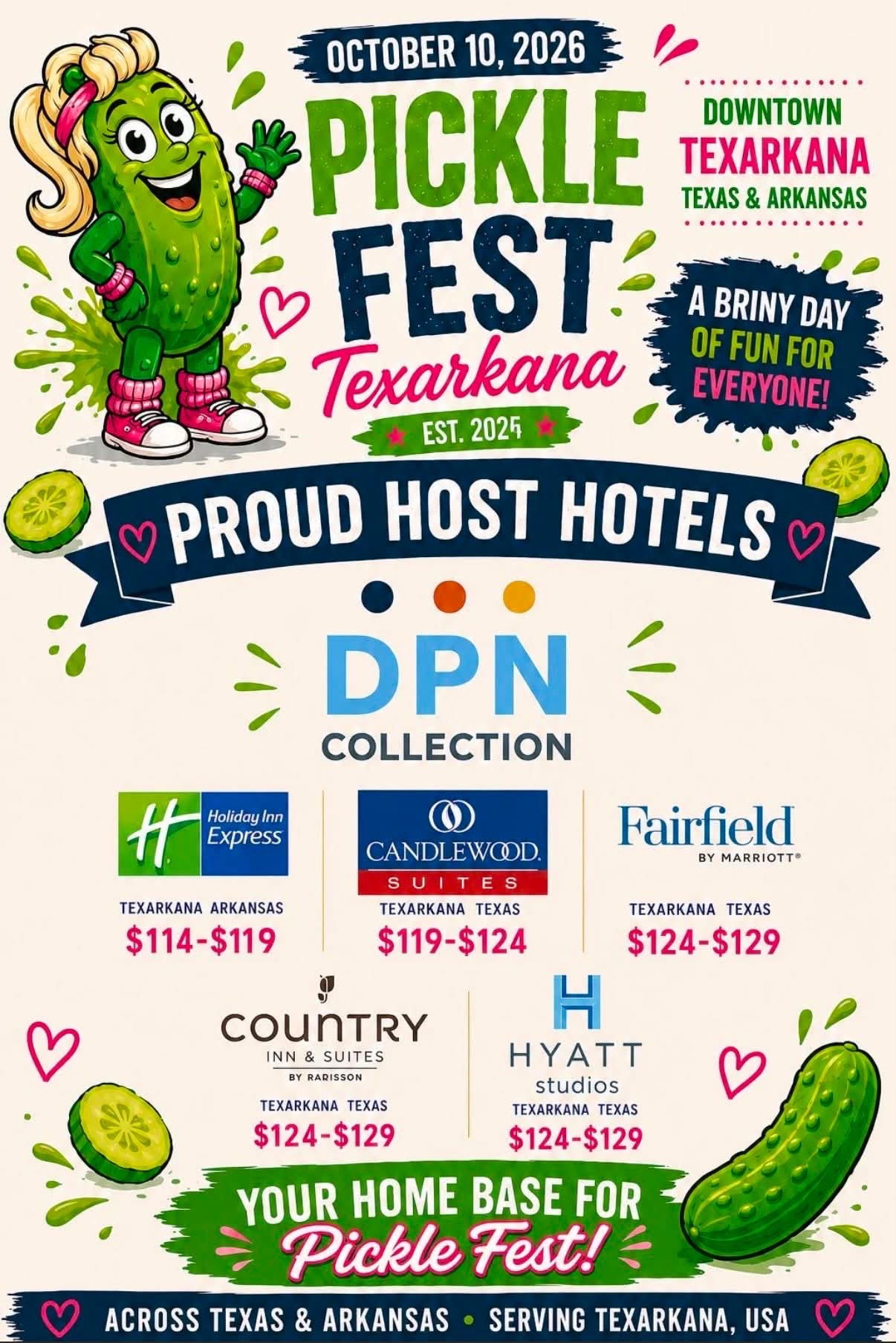 Hotels for Pickle Fest Texarkana